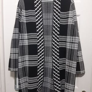 Elegant Black and White Women's Cardigan